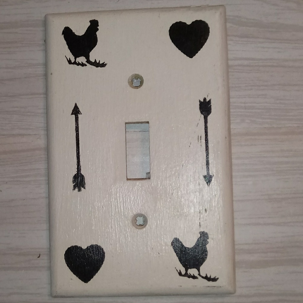 Farmhouse painted Single Lightswitch cover